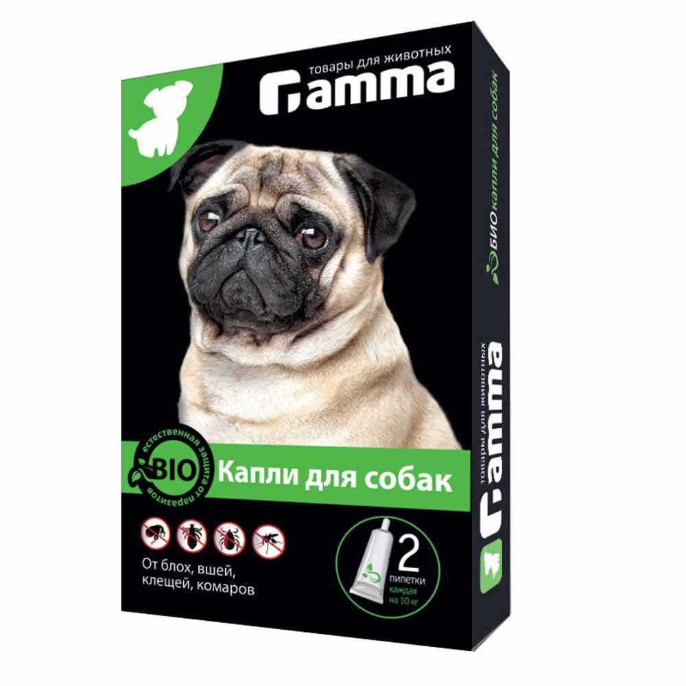 БИОКАПЛИ Gamma для собак от внешних паразитов, 2 пипетки по 1мл