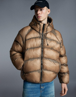 Мужская стёганая куртка с полупрозрачным эффектом - BERSHKA