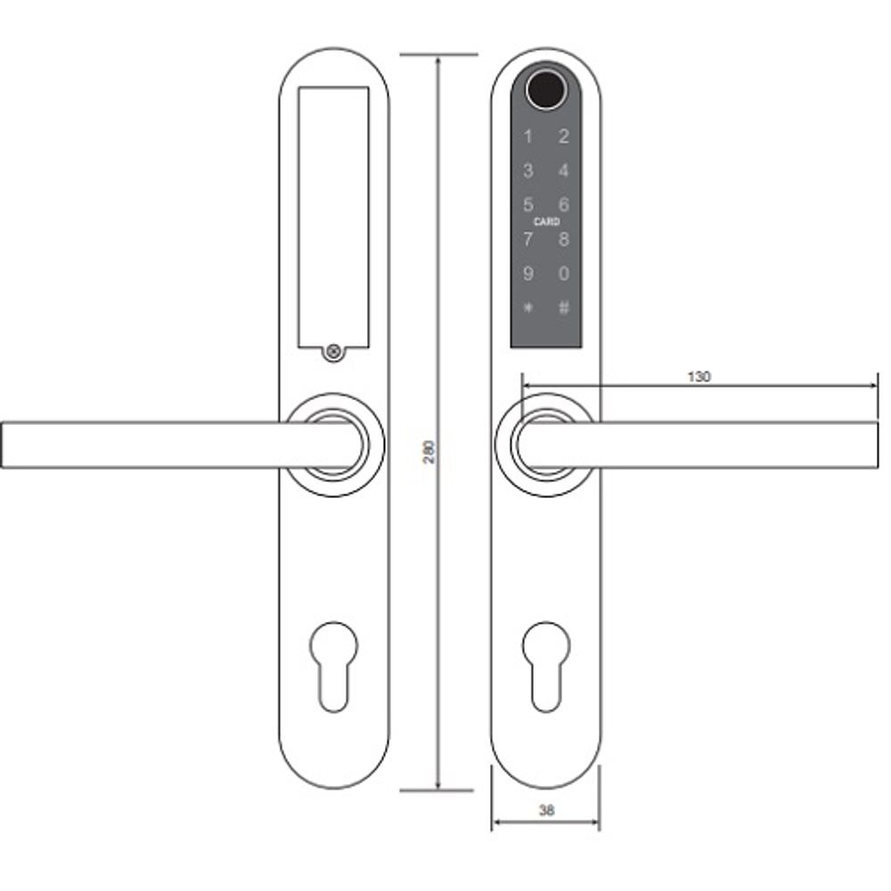 Замок электронный APECS X-Code S31B-C-(lock 85/60)-NIS/BL