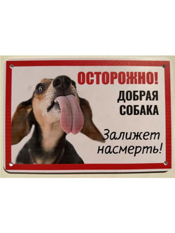 Табличка "Осторожно быстрая собака"