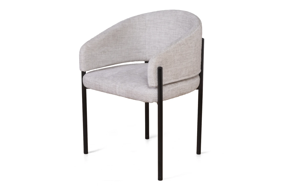 Стул Nicol, микромех Rozy ivory / опоры черные