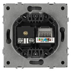 Розетка ЭРА Galaxy 15-3110-05 комбинированная RJ45+TV IP20 антрацит | Эра Galaxy
