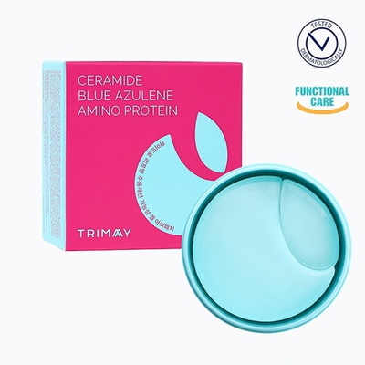 TRIMAY Патчи для век с керамидами, азуленом и аминокислотами (blue) Hydro Lifting Gel Eye Patch (30 шт. больших + 30 шт. лепестков)