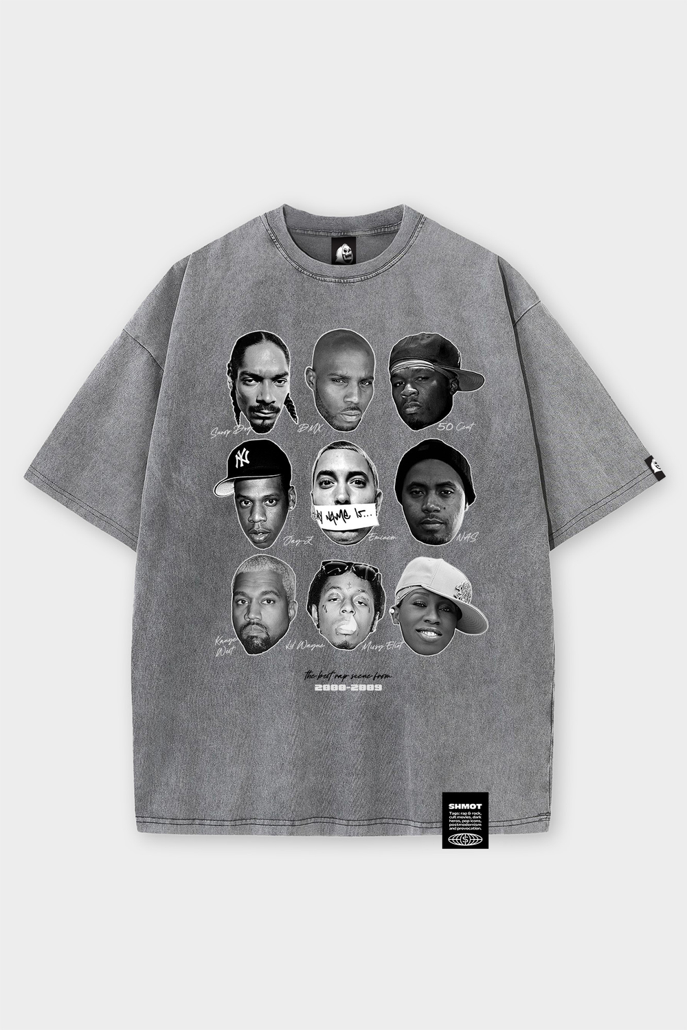 Футболка SHMOT "RAP2000-2009" GARMENT DYE Серый