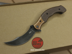 Нож CRKT RITUAL мини, компакт - темная микарта, клинок блэквош CR7465