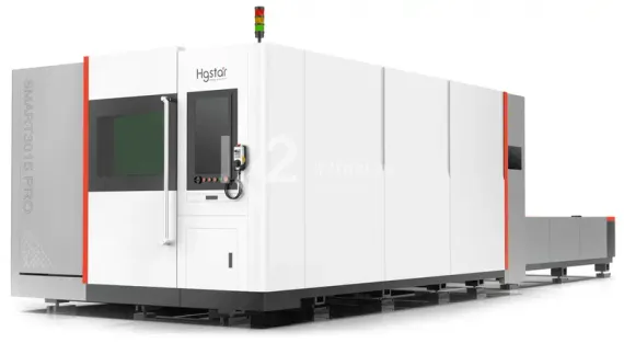 Лазерный станок HGTECH SMART6015PRO с защитной кабиной и сменным столом для резки листов металла