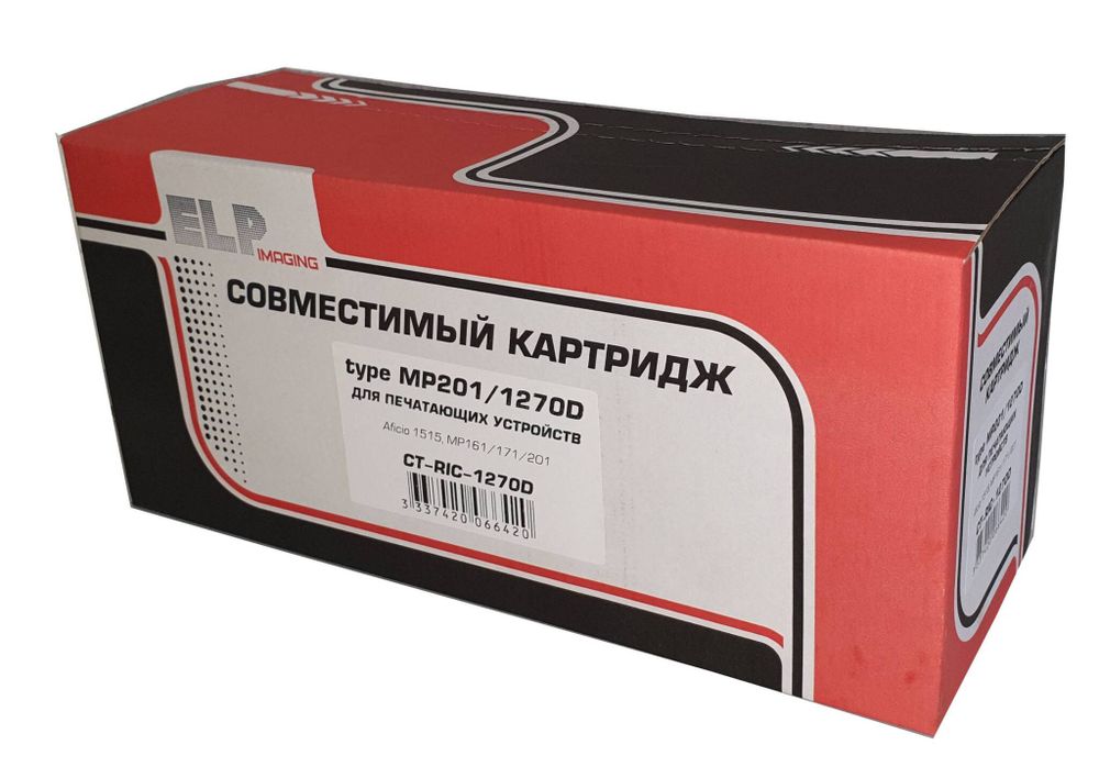 Тонер-картридж ELP, аналог Ricoh type 1270D для Aficio 1515/MP161/171/201 (230г)