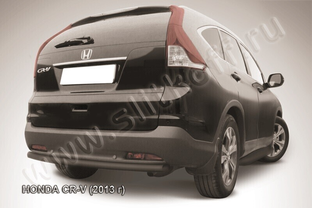 Защита заднего бампера Honda CR-V 2L (2011-2015) d57 радиусная серебристая