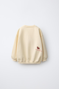 ZARA ТОЛСТОВКА С НАШИВКОЙ «СЕРДЦЕ», ЦВЕТ СЛИВОЧНОГО МАСЛА