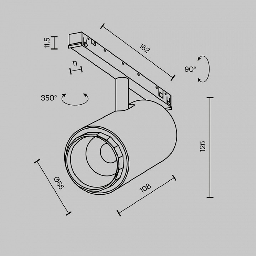 Светильник на штанге Maytoni Technical Focus Zoom TR244-4-12WTW-DSZ-B