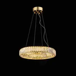 Люстра подвесная светодиодная NewRgy E26-ф500*H80(1200) H GOLD, 98 Вт, золотая