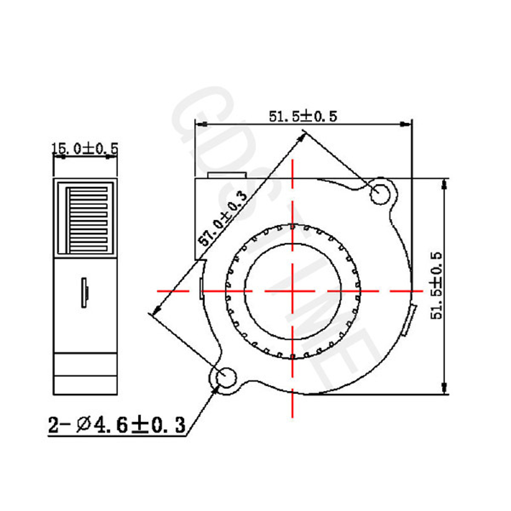 Радиальный вентилятор GDSTIME - 2Pin/5015-D/24V