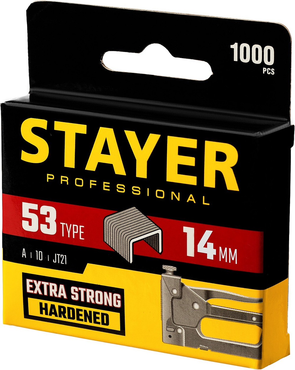 STAYER тип 53 (A/10/JT21), 14 мм, 1000 шт, калибр 23GA, скобы для степлера, Professional (3159-14)