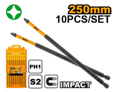 Биты ударные IMPACT РН1х250мм 10 шт. INGCO SDBIM11PH1103 INDUSTRIAL