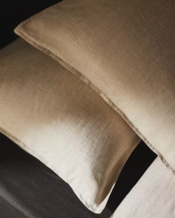 ZARA HOME ЛЬНЯНАЯ НАВОЛОЧКА, СВЕТЛО-БЕЖЕВЫЙ