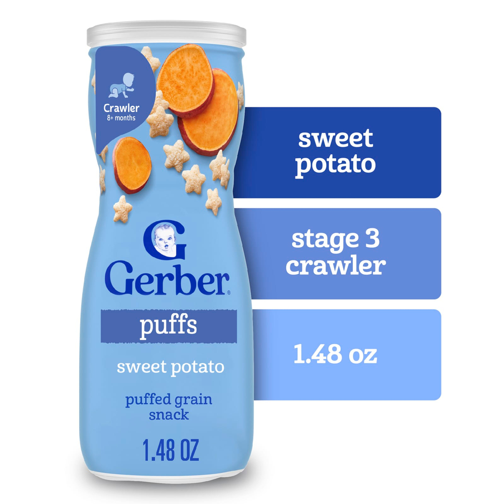 Gerber, Puffs, злаковый снек, для детей от 8 месяцев, батат, 42 г (1,48 унции)