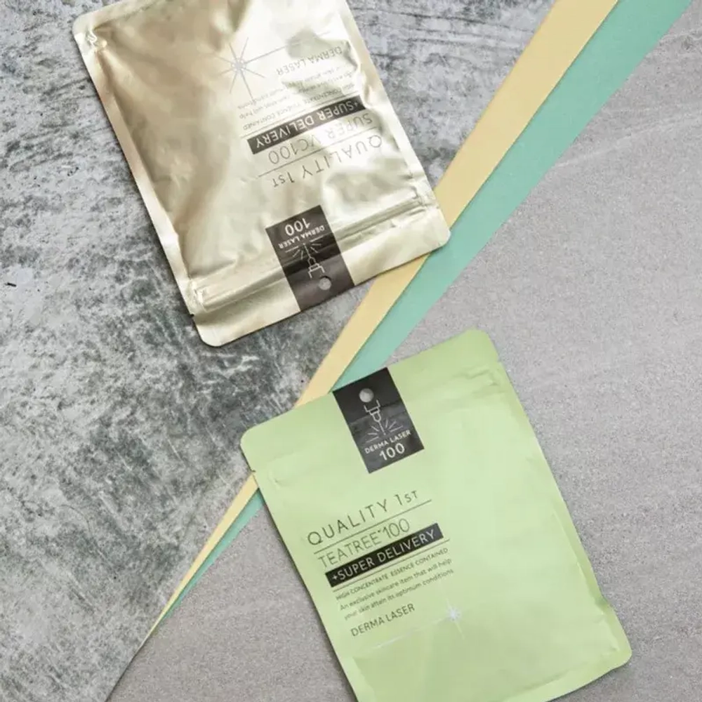 QUALITY Маска дерма лазер с маслом чайного дерева Tea Tree 100 - 1st DERMA LASER SUPER TEATREE100, 7 шт