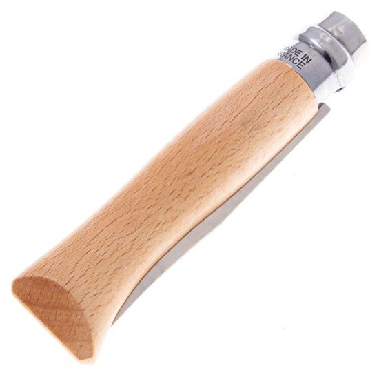 Складной нож Opinel №8 Alpine adventures, нержавеющая сталь, рукоять дуб, гравировка лыжи, 002188 c клинком из стали Sandvik™ 12С27
