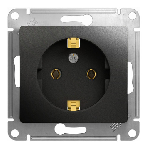 Systeme Electric Glossa Антрацит Розетка с/з, 16А