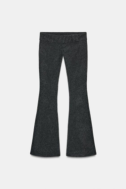 ZARA БРЮКИ FLARE В ТОНКУЮ ПОЛОСКУ, ПОЛОСКИ