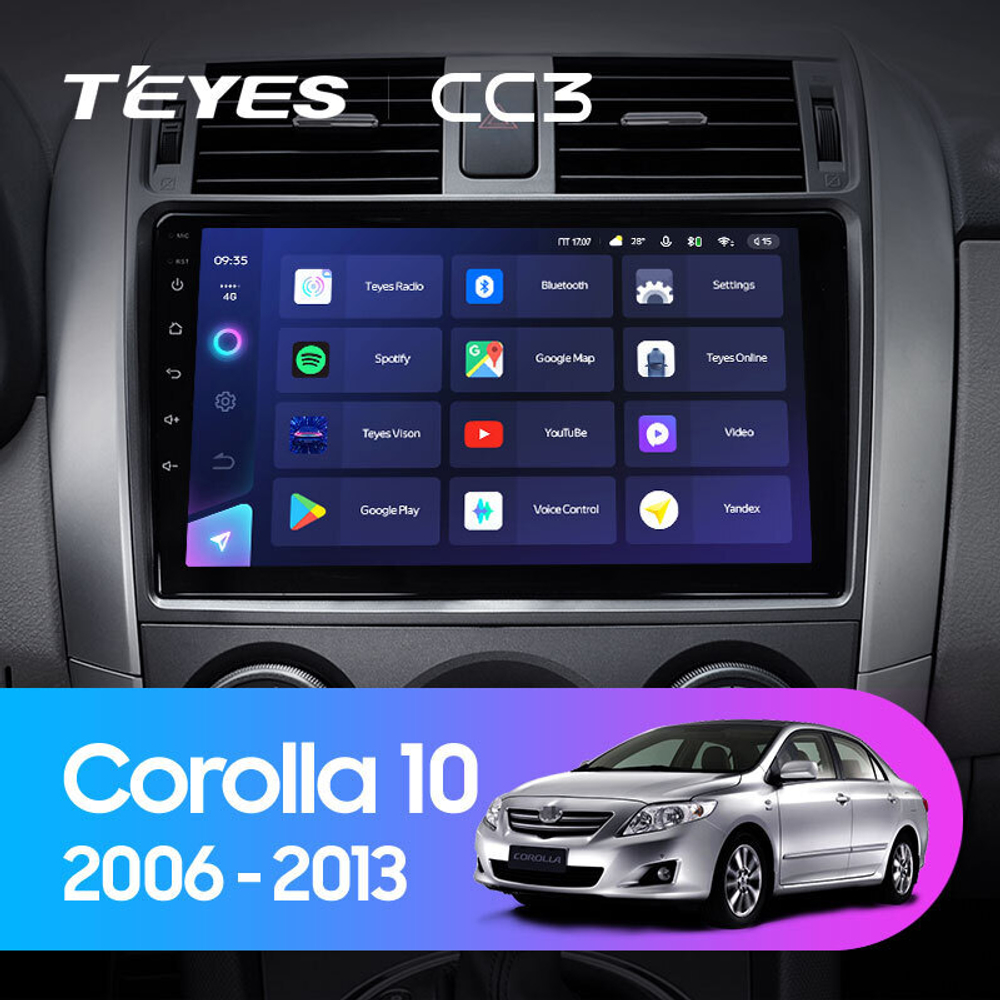 Teyes CC3 9" для Toyota Corolla Axio, Fielder 2006-2013