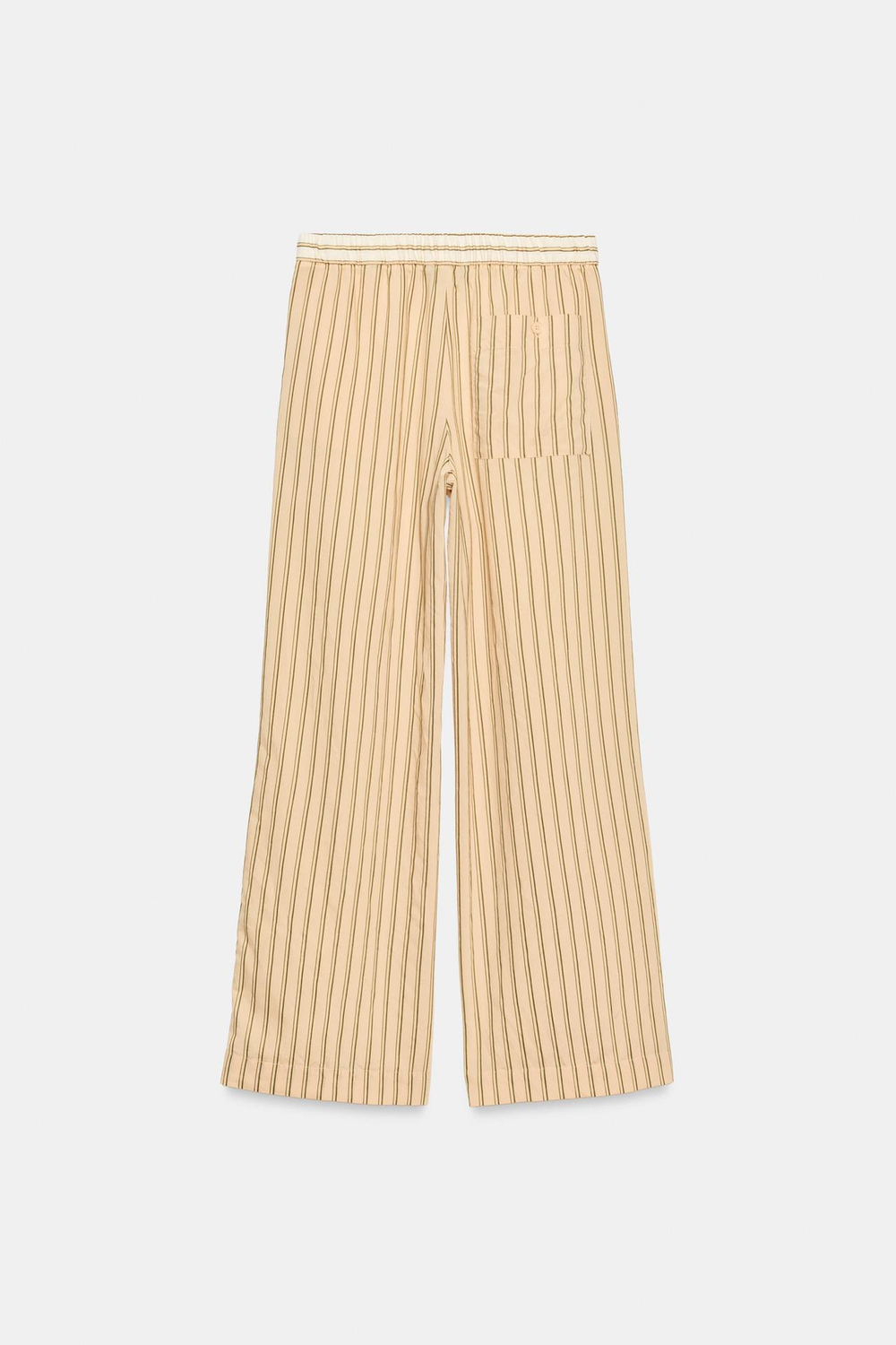 ZARA БРЮКИ С КОНТРАСТНЫМИ ПОЛОСКАМИ — ZW COLLECTION, ЭКРЮ
