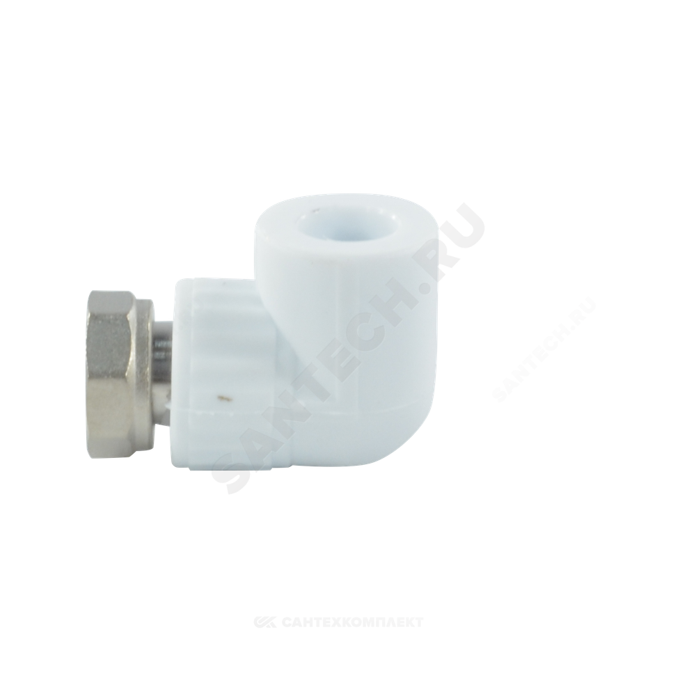 Угольник PP-R комбинированный белый Дн 25х3/4" с накидной гайкой VALFEX 10138025