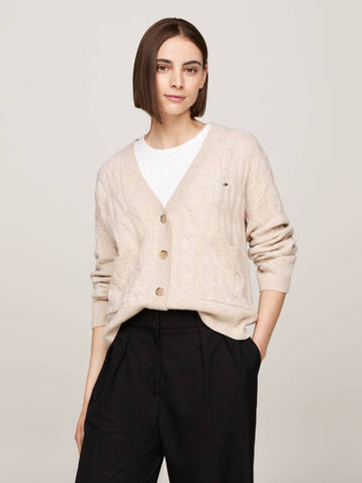 Хлопковый кардиган Tommy Hilfiger - бежевый(WW0WW43089)