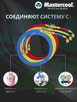 Комплект зарядных шлангов 3 шт 90262-36 по 90 см с накидными гайками F 1/4" SAE и шаровыми вентилями