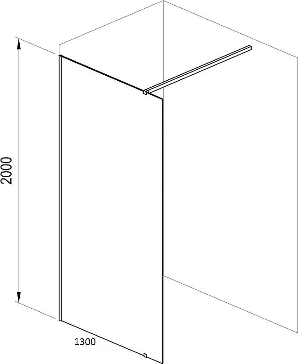 Душевая перегородка Ravak Walk-In Wall 130 GW9WJ0C00Z1 профиль Хром стекло Transparent
