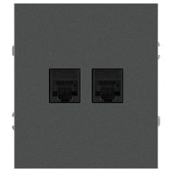 Розетка ЭРА Arktik 16-3108-06 информационная двойная 2XRJ45 графит | Эра Arktik