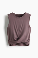 Спортивный топ без рукавов Slim Fit с витой деталью - H&M