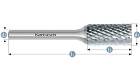 Борфреза твердосплавная Karnasch форма F, 6х18х6х50 мм, насечка HP-6, покрытие Blue-Tec, арт. 11.5054-030