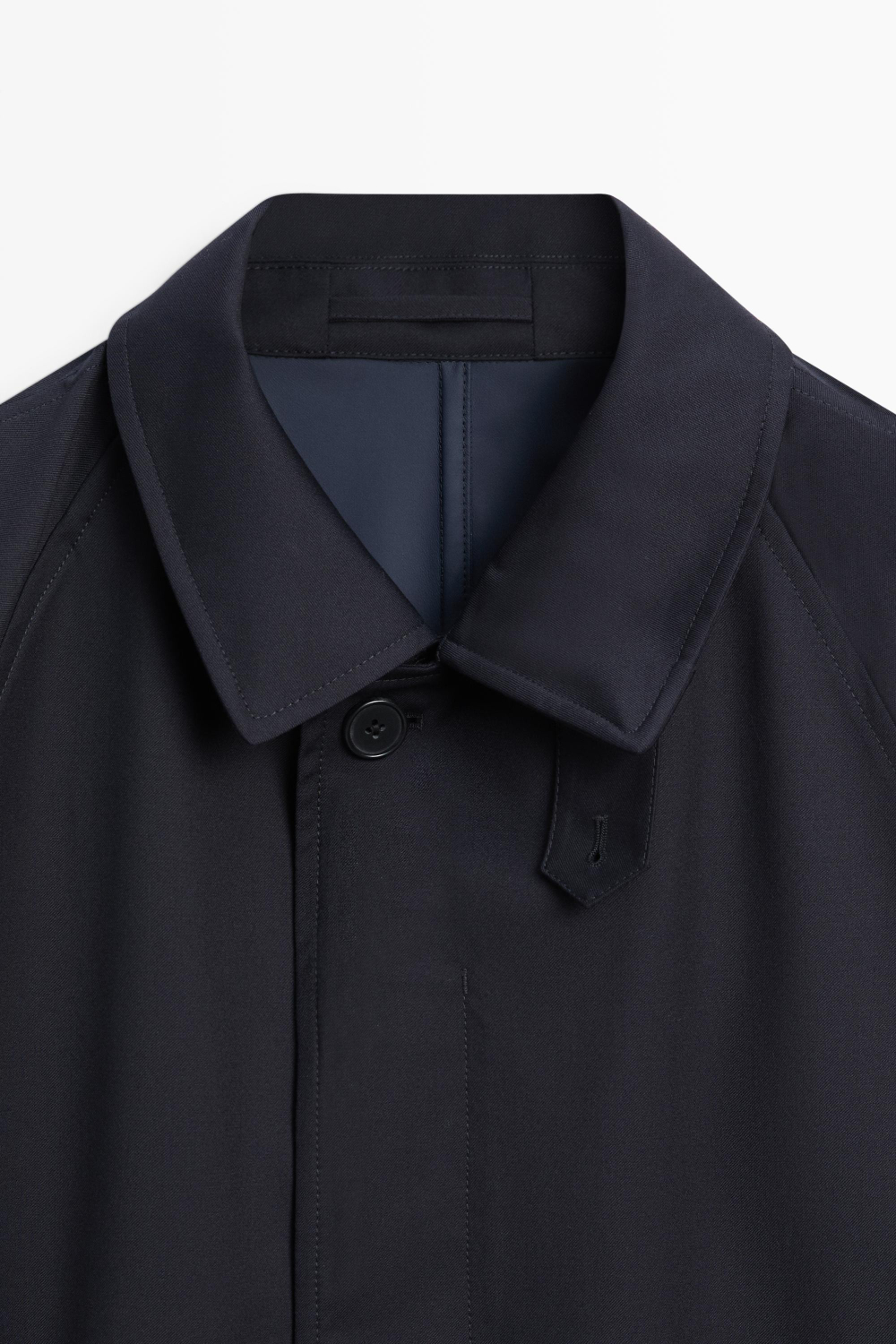 Massimo Dutti Тренч из 100% шерсти, темно-синий