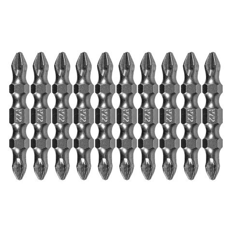 Бита двухсторонняя, PH2-PZ2 х 45 мм, сталь S2, 10 шт. Denzel