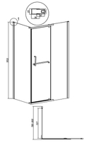 Боковая стенка Grossman Pragma 200.K33.03.80.10.00 (80х195) хром,стекло прозрачное, 1 место
