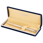 Ручка подарочная шариковая GALANT "Graven Gold", корпус золотистый с гравировкой, золотистые детали, пишущий узел 0,7 мм, синяя, 140466