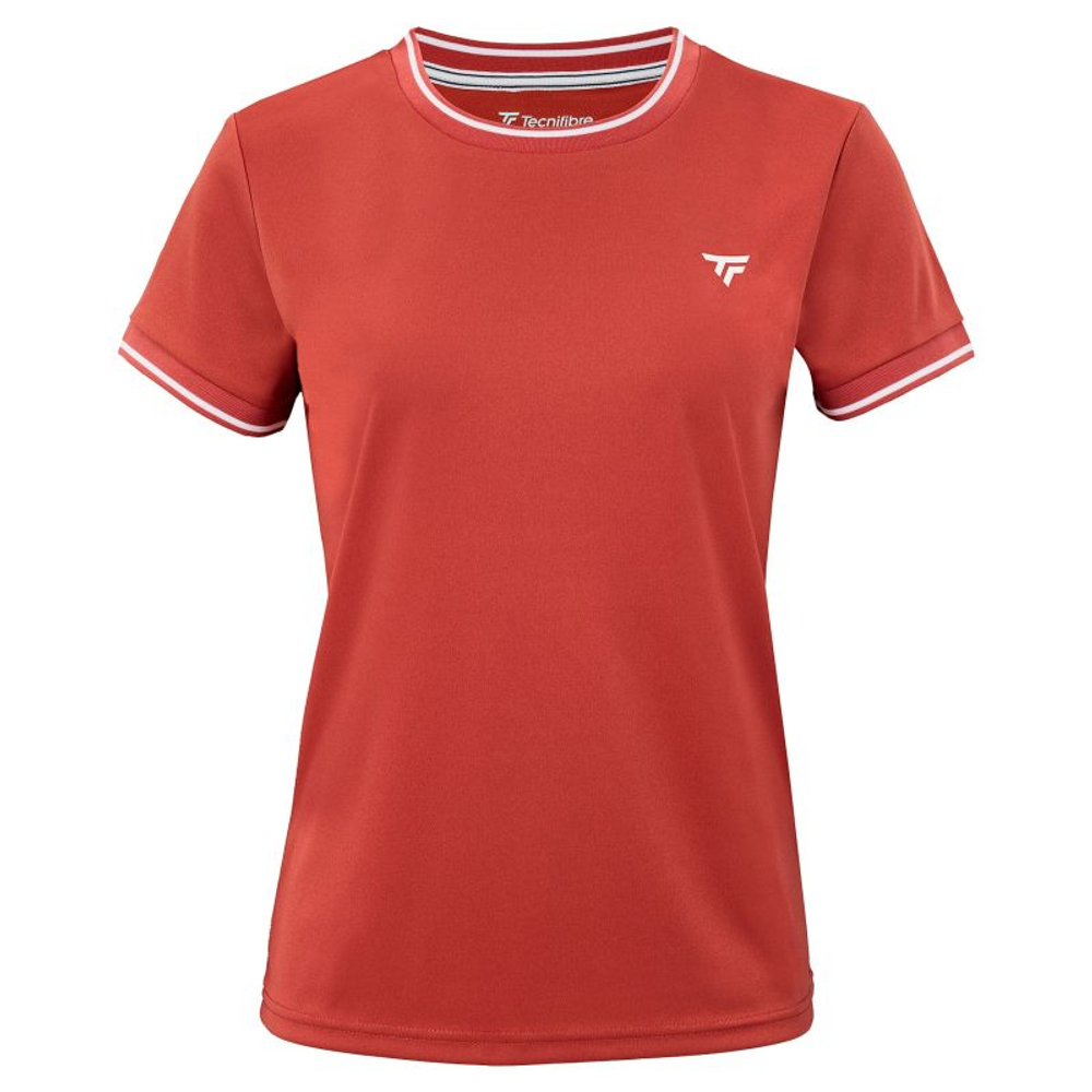 Женская теннисная футболка Tecnifibre Team Tech — терракотовая
