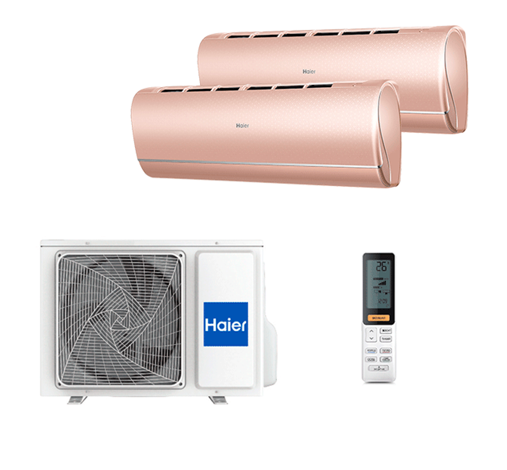 Мульти сплит-система Haier на 2 комнаты (30+30 кв.м.) JADE new Gold