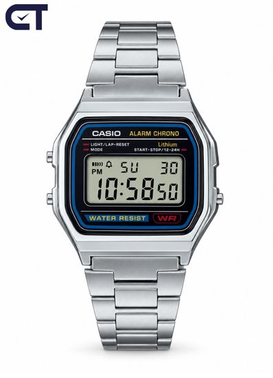 Casio A158WA-1 Vintage часы наручные унисекс — ретро-дизайн, стальной браслет и батарейка на 7 лет