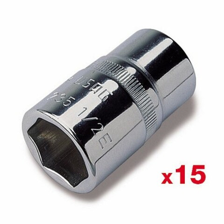 235 1/2 EN/SE15 Набор головок 6-ти гранных 1/2", 15 шт., USAG (Италия)