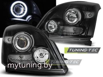 Передние фары angel eyes ccfl black для Toyota Land Cruiser Prado 120