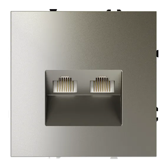 Розетка компьютерная двойная RJ45+RJ45 кат.6 Voltum S70 Шелк VLS060204