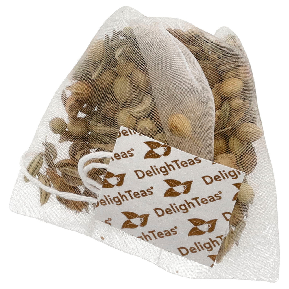 DelighTeas, Аюрведический кумин, кориандр и фенхель, травяной чай для выведения токсинов, без кофеина, 30 роскошных пакетиков-пирамидок, 120 г (4,2 унции)