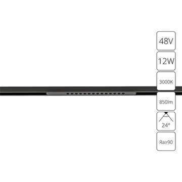 Магнитный трековый светодиодный светильник 12W 3000K A7286PL-1BK чёрный Optima Arte Lamp