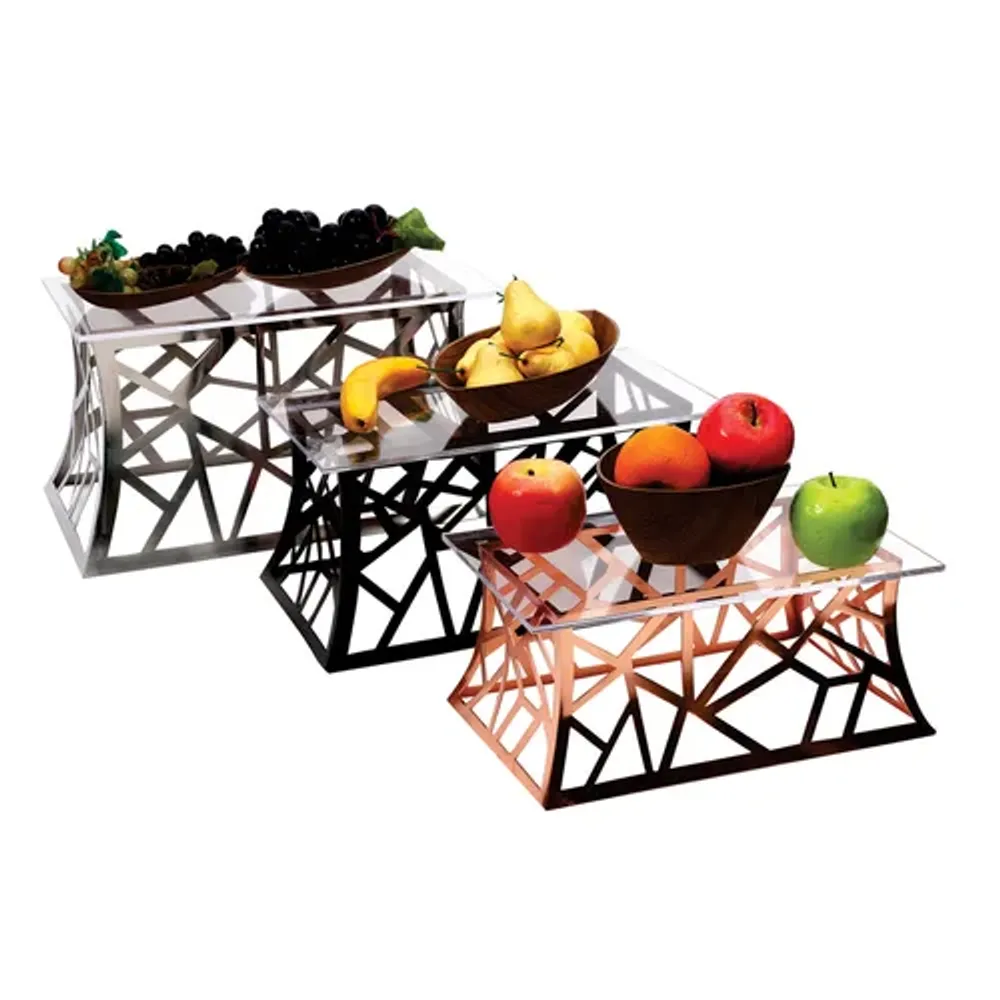 Подставка фуршетная стойка 41*26*19,5 см. прямоуг. Tower Cutouts нерж. P.L. Proff Cuisine