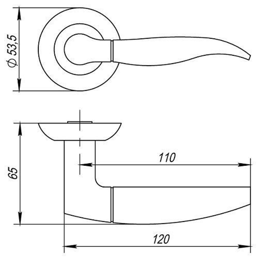Ручка раздельная PUNTO PELICAN TL SG/GP-4 мат.золото/золото /33171/