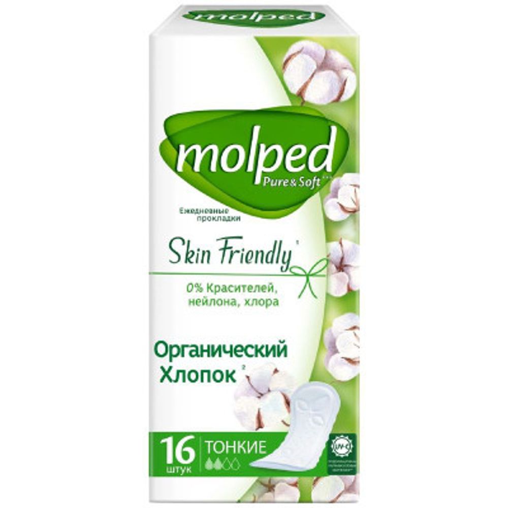 Прокладки Molped ежедн 16шт PURE&SOFT THIN