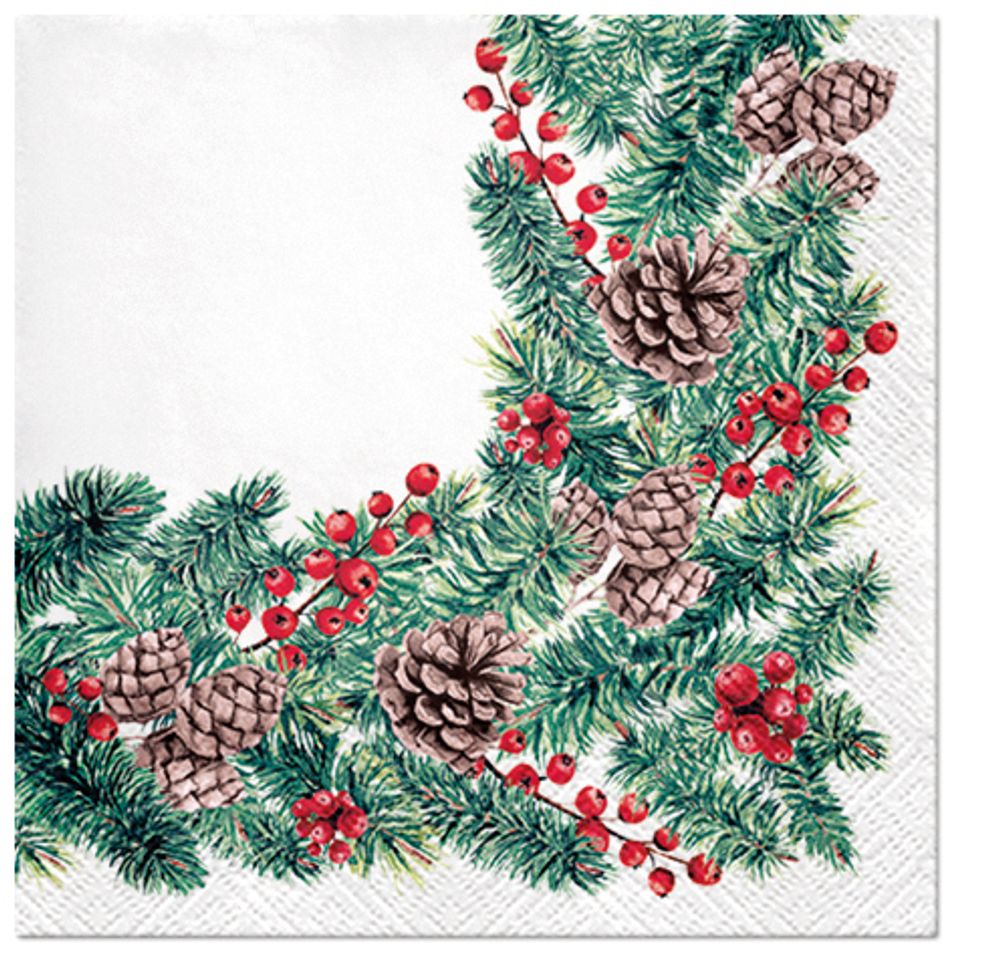 Салфетки 3-слойные для декупажа Sagen Vintage Design Lunch PAW Decor Collection Зимние ветки