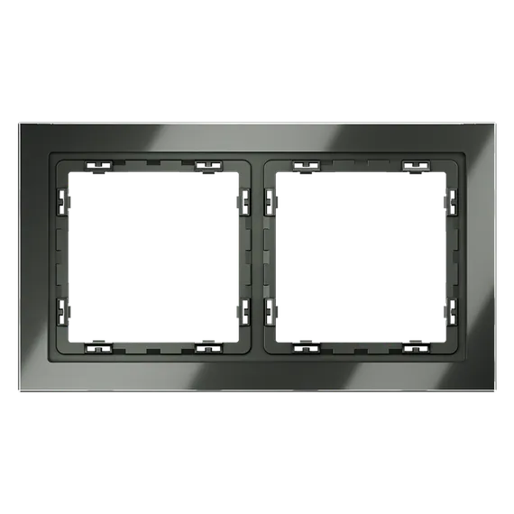 Рамка стеклянная на 2 поста Voltum S70 Титан VLS110206